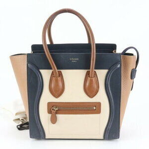 Celine Luggage Shopper Multicolor Leather Tote Bag Shoulder Handbag
